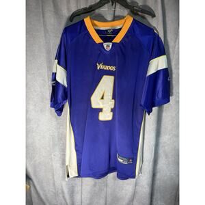 Brett Favre #4 Reebok Vikings Purple Stitched Embroidered Jersey Men's Size 56
